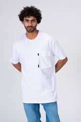 Mens Half Sleeve T-shirt Made Of Soft Cotton With A Zipper Pocket On The Front