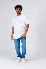 Mens Half Sleeve T-shirt Made Of Soft Cotton With A Zipper Pocket On The Front