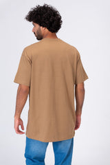 Mens Half Sleeve T-shirt Made Of Soft Cotton With A Zipper Pocket On The Front