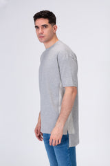 Mens Basic Plain Long Back T-shirt With A Unique Modern Cut