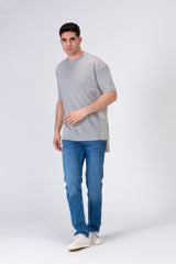 Mens Basic Plain Long Back T-shirt With A Unique Modern Cut