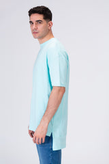 Mens Basic Plain Long Back T-shirt With A Unique Modern Cut
