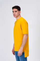 Mens Basic Plain Long Back T-shirt With A Unique Modern Cut