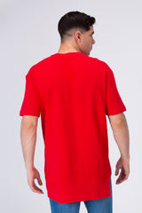 Mens Basic Plain Long Back T-shirt With A Unique Modern Cut