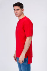 Mens Basic Plain Long Back T-shirt With A Unique Modern Cut