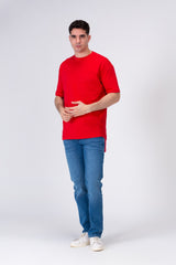 Mens Basic Plain Long Back T-shirt With A Unique Modern Cut