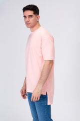 Mens Basic Plain Long Back T-shirt With A Unique Modern Cut