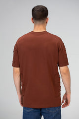 Mens Oversize Short Sleeves T-shirt With Round Neck And Milton Material