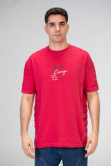 Mens Oversize Short Sleeves T-shirt With Round Neck And Milton Material