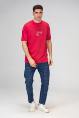 Mens Oversize Short Sleeves T-shirt With Round Neck And Milton Material