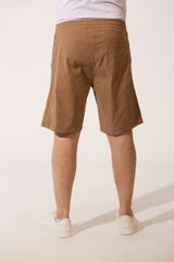 Men's High Quality Basic Linen Short With Drawstring At The Waist And Pockets