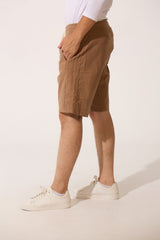 Men's High Quality Basic Linen Short With Drawstring At The Waist And Pockets