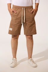Men's High Quality Basic Linen Short With Drawstring At The Waist And Pockets