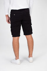 Men's Gabardine Short With Elastic Waistband Side Pockets And A Trendy Cut