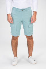 Men's Gabardine Short With Elastic Waistband Side Pockets And A Trendy Cut