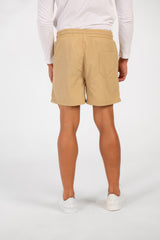 Men's Basic Plain Waterproof Swim Short With Drawstring And Pockets