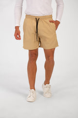 Men's Basic Plain Waterproof Swim Short With Drawstring And Pockets