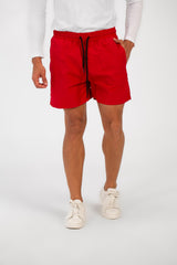 Men's Basic Plain Waterproof Swim Short With Drawstring And Pockets