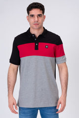 تي شيرت بولو رجالي بقصّة عادية مع ياقة بألوان أساسية