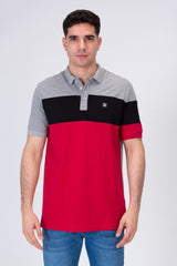 تي شيرت بولو رجالي بقصّة عادية مع ياقة بألوان أساسية