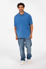 Men's Polo Collar Modern Regular Fit Bolivar Washed Short Sleeve T-Shirt