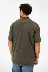 Men's Polo Collar Modern Regular Fit Bolivar Washed Short Sleeve T-Shirt