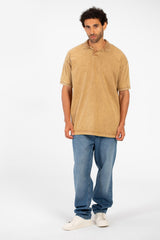 Men's Polo Collar Modern Regular Fit Bolivar Washed Short Sleeve T-Shirt