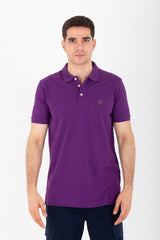 Mens Slim Fit Polo T-Shirt With Short Sleeves And Badge Tomato On The Front
