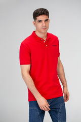 Mens Slim Fit Polo T-shirt With Half Sleeves And Back Print