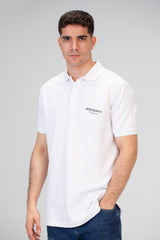 Mens Slim Fit Polo T-shirt With Half Sleeves And Back Print