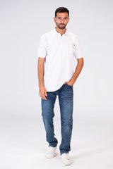 Mens Slim Fit Half Sleeve Polo T-shirt With Tomato Print On The Front