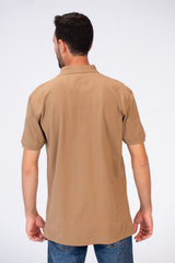Mens Slim Fit Half Sleeve Polo T-shirt With Tomato Print On The Front