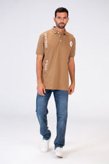 Mens Slim Fit Half Sleeve Polo T-shirt With Tomato Print On The Front