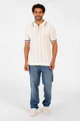 Men's Half Zip Polo Collar High Quality Breathable Fabric Half Sleeve T-shirt