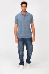 Men's Slim Fit Short Sleeve Half Zip High Quality Polo T-Shirt