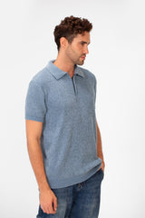 Men's Slim Fit Short Sleeve Half Zip High Quality Polo T-Shirt
