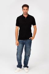 Men's Slim Fit Short Sleeve Half Zip High Quality Polo T-Shirt