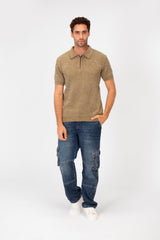 Men's Slim Fit Short Sleeve Half Zip High Quality Polo T-Shirt
