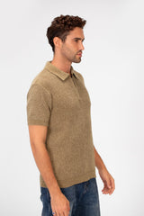 Men's Slim Fit Short Sleeve Half Zip High Quality Polo T-Shirt