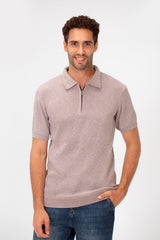 Men's Slim Fit Short Sleeve Half Zip High Quality Polo T-Shirt