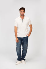 Men's Slim Fit Short Sleeve Half Zip High Quality Polo T-Shirt