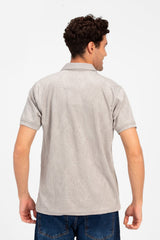 Men's Slim Fit Half Sleeve Wooded Polo T-Shirt
