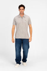Men's Slim Fit Half Sleeve Wooded Polo T-Shirt