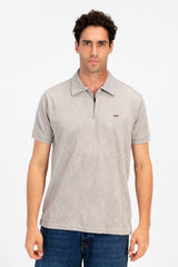 Men's Slim Fit Half Sleeve Wooded Polo T-Shirt