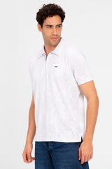 Men's Slim Fit Half Sleeve Wooded Polo T-Shirt
