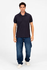 Men's Slim Fit Half Zip Polo T-Shirt