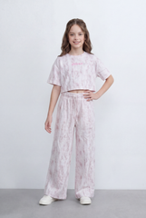 Girl's Tomato Store Tie Dye Co-Ord Set Cropped Adjustable Drawstring Waist Outfit
