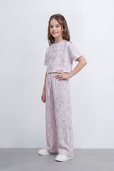Girl's Tomato Store Tie Dye Co-Ord Set Cropped Adjustable Drawstring Waist Outfit