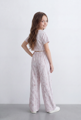 Girl's Tomato Store Tie Dye Co-Ord Set Cropped Adjustable Drawstring Waist Outfit