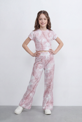 Girl's Tomato Store Tie Dye Co-Ord Set Featuring Cropped Cloud Wash Effect Outfit Regular Fit